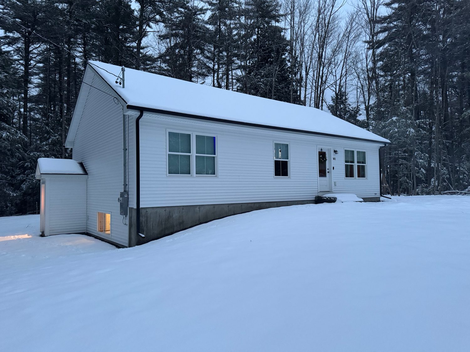 Fresh snow out front